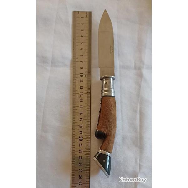 Ancien couteau de chasse pliant ALBACETE inox vintage