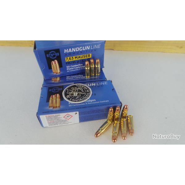 Cartouches 7,63 MAUSER PPU PRVI PARTIZAN- Boite de 50 unit�s