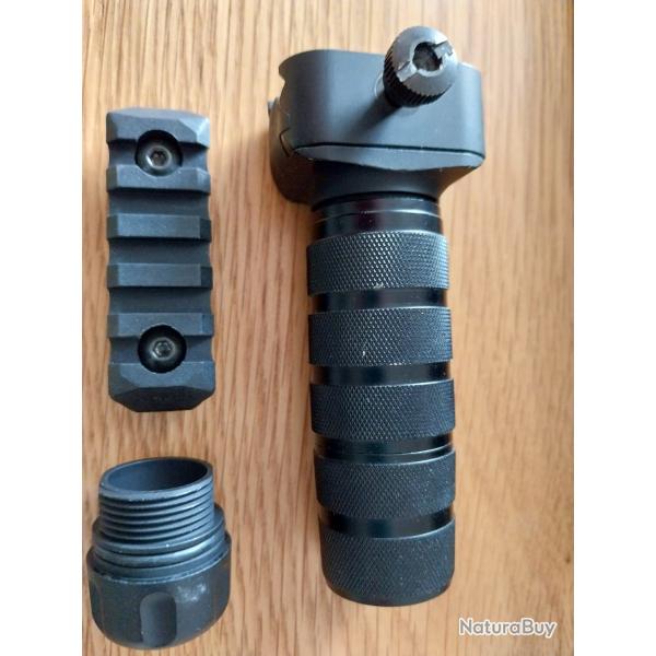 Poigne tactique mtal ASG noire pour AR 15