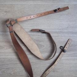 brelage cuir bretelle suspension 11 trous équipement militaire armée Française