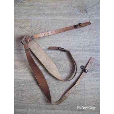 Brelage En Cuir Réglementaire Armée Française - 11 Trous (après-guerre)