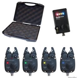 Coffret 4 D&eacute;tecteurs Carpsounder Super IT avec Centrale SUIT-BK-FS4