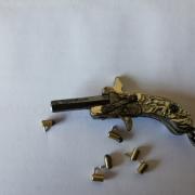 Broche Vintage Revolver En Métal Argenté - Avec Vis Neuve, Envoi Rapide