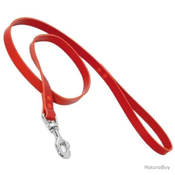 LAISSE CUIR COULEUR ROUGE 1M