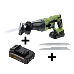 LOT SCIE SABRE 18V SANS FIL + CHARGEUR + 2 BATTERIES + 2 LAMES GIBIER DEC