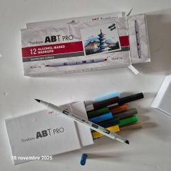 Tombow -12 Marqueurs &agrave; base d'alcool ABT pro &agrave; deux pointes, pour dessins, manga