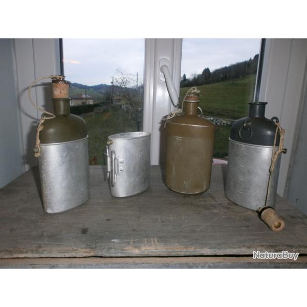 Lot de gourdes arm�e suisse WW2