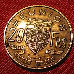 Reunion , piece de 20 francs de 1955 ttb