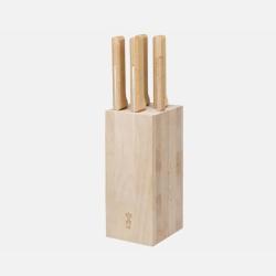 Bloc garni pain 5 couteau Opinel "Parallèle" manche hêtre 24202