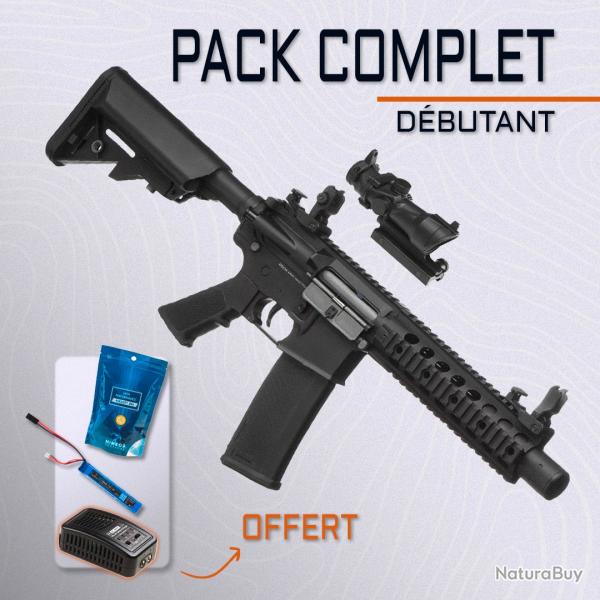 PACK AIRSOFT DBUTANT - M4 AEG (RED DOT + BATTERIE + CHARGEUR + BILLES) - PRT  JOUER