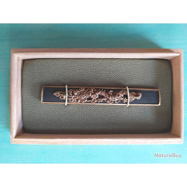 KOZUKA avec Dragon dans les nuages - shakudo dor� - Japon p�riode Edo
