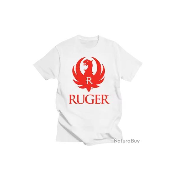 T-shirt RUGER blanc LIVRAISON GRATUITE