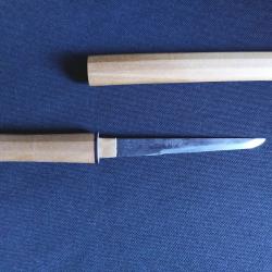Kogatana lame gravée et polie, dans son shirasaya - Japon période Edo