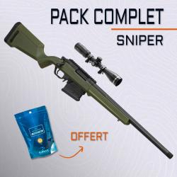 PACK SNIPER PRÊT À JOUER - STRIKER AS-01 OD  + LUNETTE 3-9×40 + BILLES OFFERTES