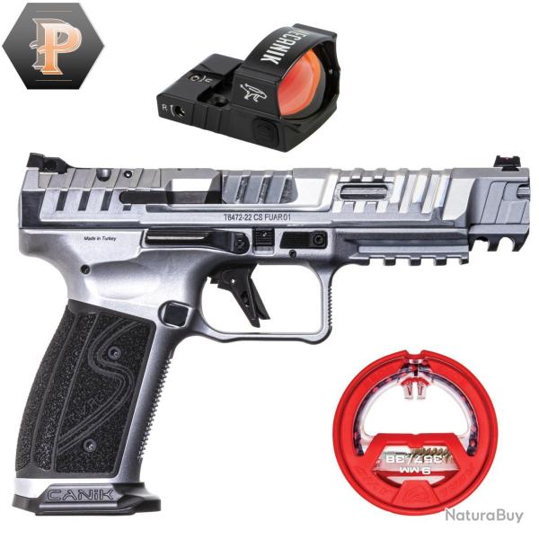 Vente Flash ! Pistolet Canik SFX Rival-s Chrom� Cal.9X19 + Viseur Canik MO2 + Cordon 9x19