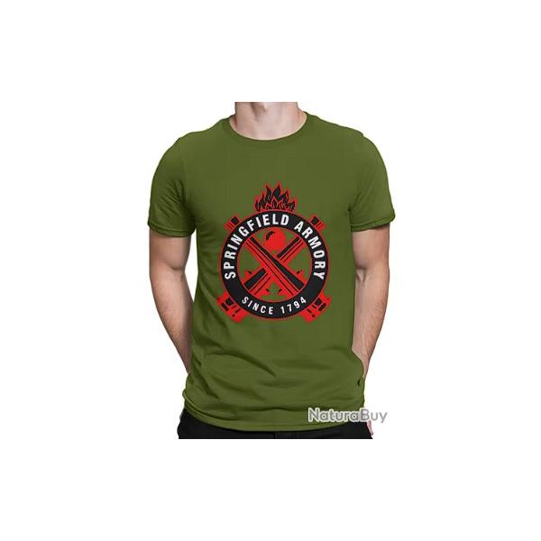 T-shirt SPRINGFIELD vert LIVRAISON GRATUITE