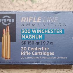 Munitions PPU 300 Win Mag, 145 gr FMJ BT