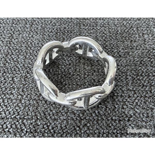 Bague HERMES neuve en argent - chaine d'ancre - taille 52 - Herm�s