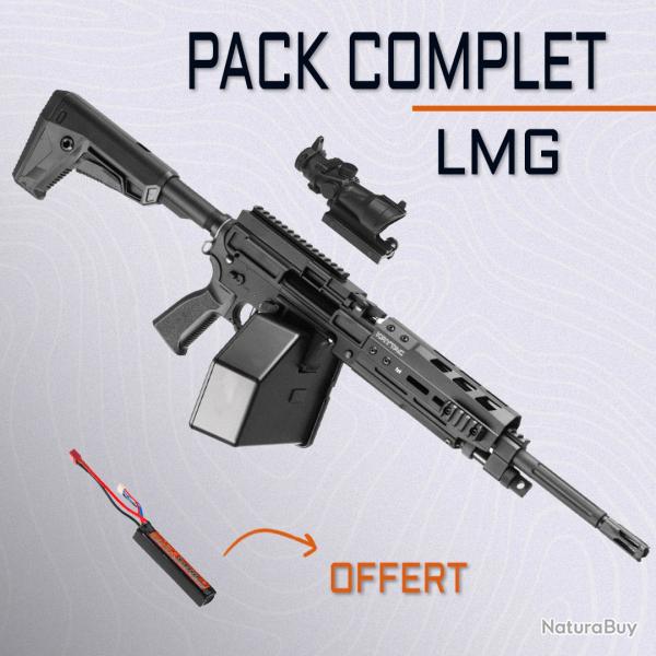 PACK MITRAILLEUSE AIRSOFT - KRYTAC LMG-M + OPTIQUE + BATTERIE 11,1V OFFERTE