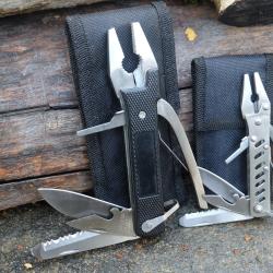 Lot de 2 Pinces Outils Multifonctions Multi-Tool 9 Fonctions Couteau Tenaille tournevis Etui Nylon