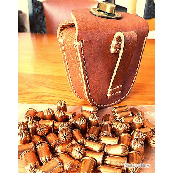 BELLE CARTOUCHIERE POUR CEINTURON EN CUIR EPAIS, COUSUE MAIN TRES SOLIDE, FERMETURE FACILE( MARRON )