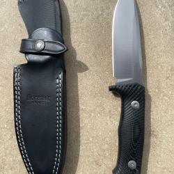 Vends Couteau Lionsteel T5 avec &eacute;tui cuir et bo&icirc;te d origine