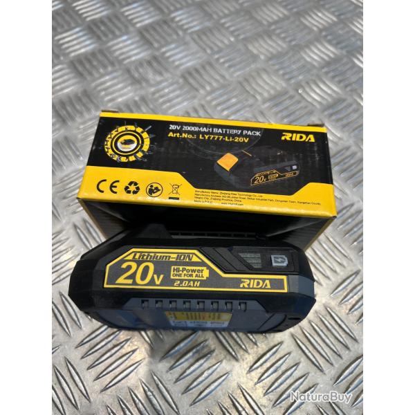 batterie 20v - 2Ah Rida ly777 outils silex Schneider Rida Meterk Liangye perceuse gonfleur viseuse