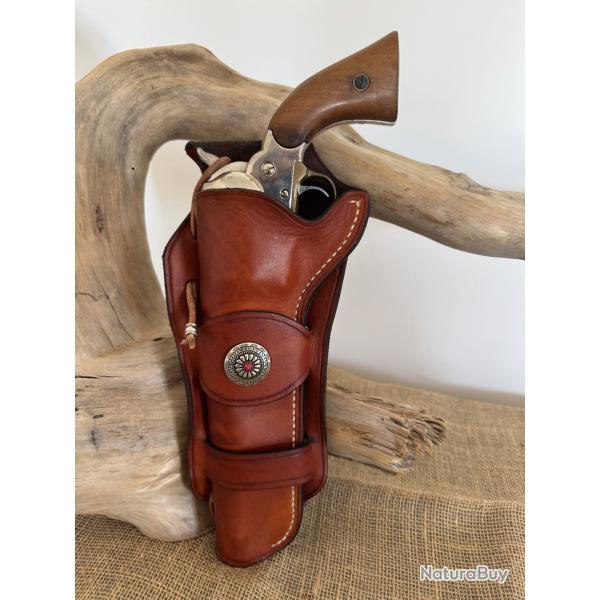 Holster en cuir pour Colt SAA 1873, Remington 1858. Gaucher N�06