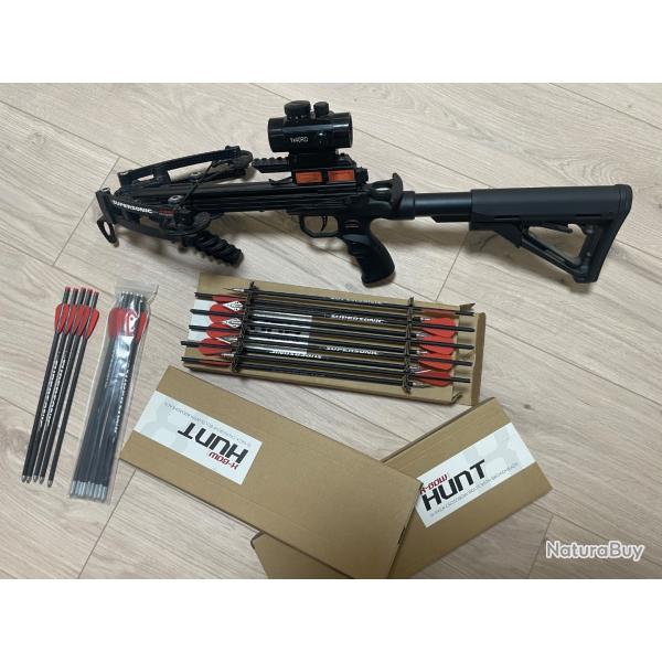 Arbalte FMA Supersonic  crosse longue M4 + point rouge + 30 flches de chasse + 14 flches classic