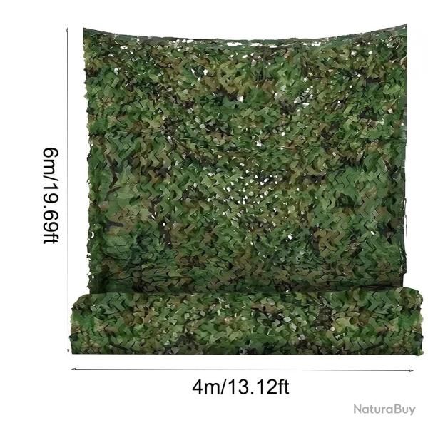 Filet de Camouflage Jungle 4x6 m - Protection Solaire, D�coration, Chasse, Camping - Double Couche -
