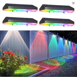 Lot de 4 Lampes Solaires Extérieures RVB - Éclairage Clôture Jardin Balcon Escalier Mur IP65 Étanche