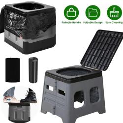 Seau Toilette Pliable Portable Extérieur - Camping Randonnée Voyage Plage Robuste Léger Réutilisable