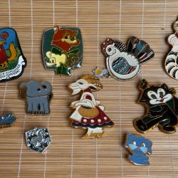 10 &eacute;pinglettes broches URSS s&eacute;rie animaux