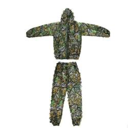 "Ghillie Suit Camouflage Feuilles 3D Hommes Femmes Enfants - Tenue Jungle Compl&egrave;te Veste &agrave; Capuche