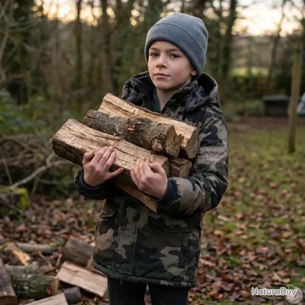 Parka matelass�e capuche 4 poches polyester coton camo 6 � 16 ans