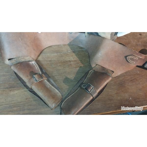 Double holster ceinturon cuir
