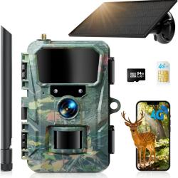 Caméra de Chasse 4G, 48MP 2K HD Camera Chasse avec Détection de Mouvement, 5200mha Batterie  IP66