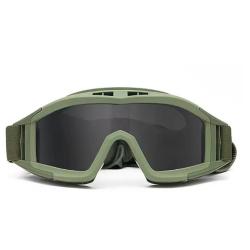 Lot 2 lunettes tactiques à 3 lentilles, coupe-vent, anti-poussière - Protection UV