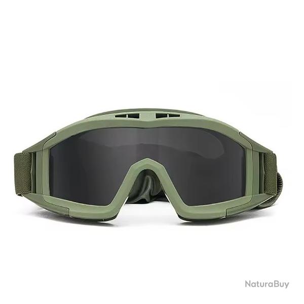 Lot 2 lunettes tactiques  3 lentilles, coupe-vent, anti-poussire - Protection UV