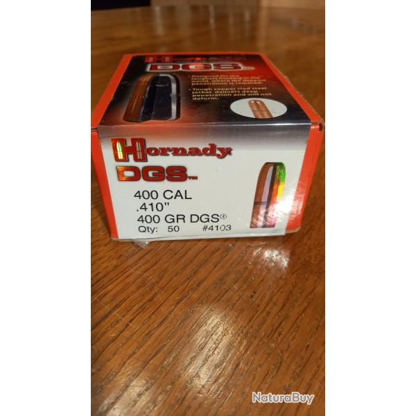 50 balles Hornady Cal .400