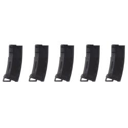 Pack de 5 chargeurs Mid-cap Speed 130 billes pour M4 AEG noir CHARGEUR LT 130 rds POLYMER M4/M16 noi