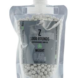 Billes Airsoft 6mm RZR 0,40g en sachet de 1000 bbs