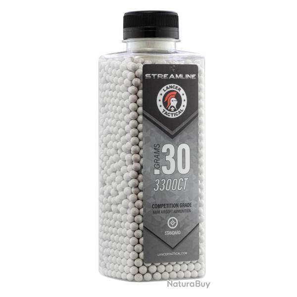 Billes Streamline Lancer Tactical - 0.30g CARTON DE 12 BOUTEILLES DE 3300 BB's LT STREAMLINE - 0.30g