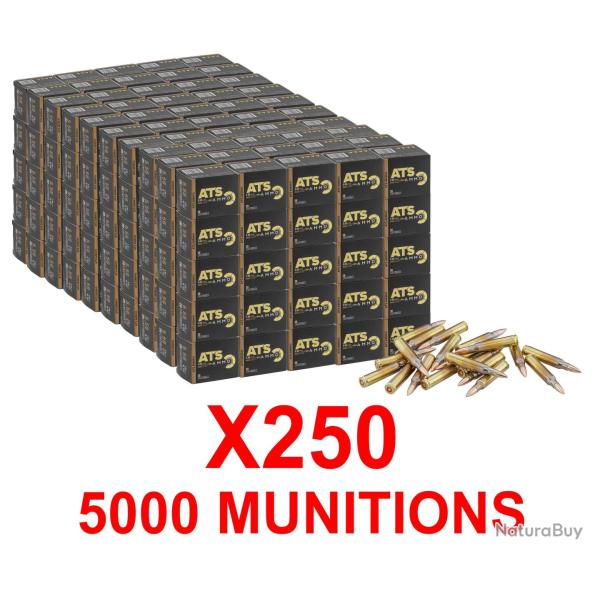 PACK 5000 Munitions ATS X-Force calibre 5.56x45 mm FMJ 55 gr !B! PACK 5000 ATS 5X56 FMJ 55 GRAINS - 