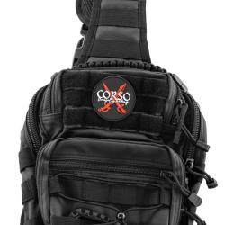 Sac bandoulière airsoft Corso - Nylon tactique - Fermetures velcro - Noir Noir
