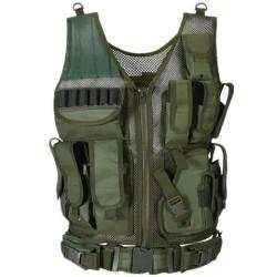 "Gilet Tactique SWAT Multi-Poches Camo Jungle - Body Armor L&eacute;ger 10+ Compartiments - Id&eacute;al Chasse