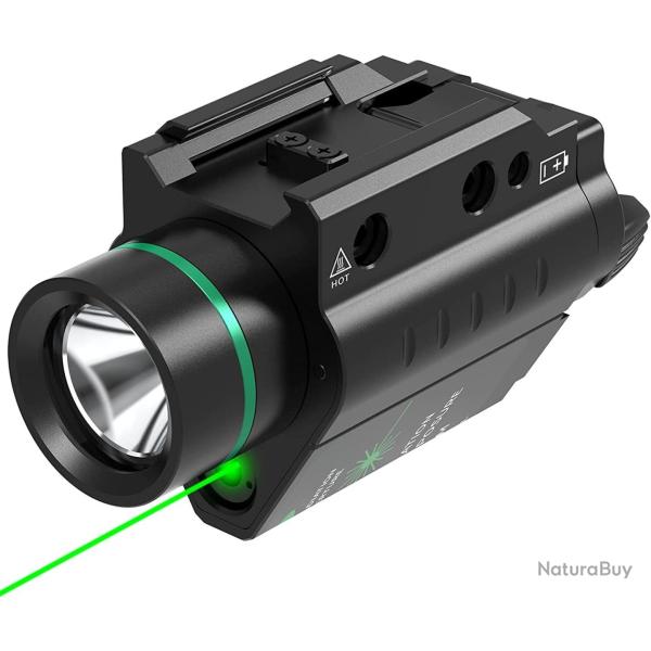 Lampe Laser vert 1500 Lumens en m�tal pour rail picatinny / weaver