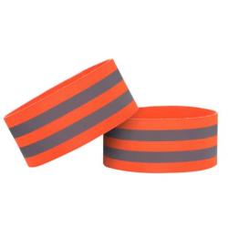 "Brassards Fluos Orange Sécurité Chasse Battue - 2 Pièces Élastiques Réfléchissants Accessoire