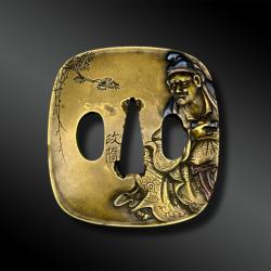 TSUBA Hokei Gata signé Hamano Shozui - Japon - Période Edo (1603-1868)