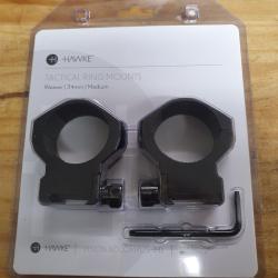 colliers HAWKE série TACTICAL de 34 mm pour rail  WEAVER / PICATINNY de 21 mm  hauteur : MEDIUM